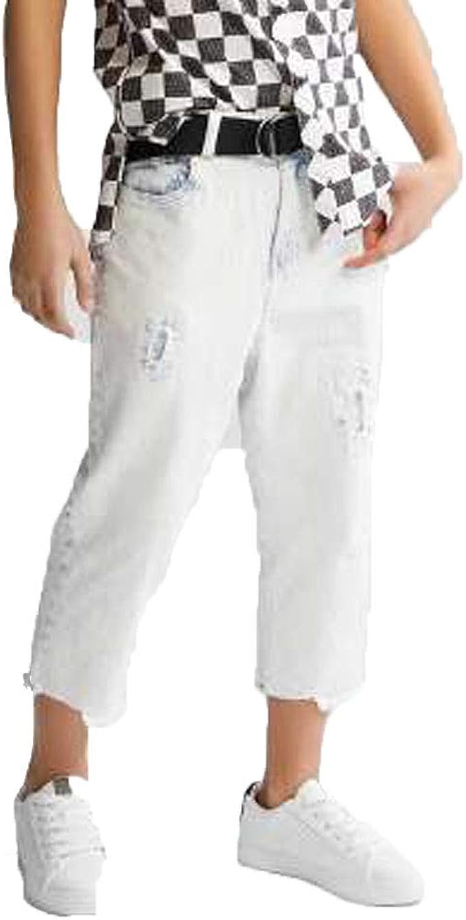 white destructed jeans
