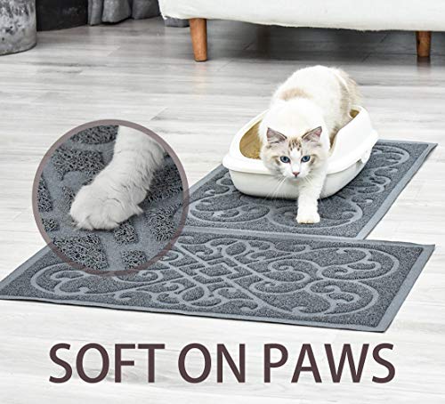 PetLike Cat Litter Mat Kitty Litter Mats for Tray Boxes, Kitty Litter Trapping Mat House Floors Clean (Blue)