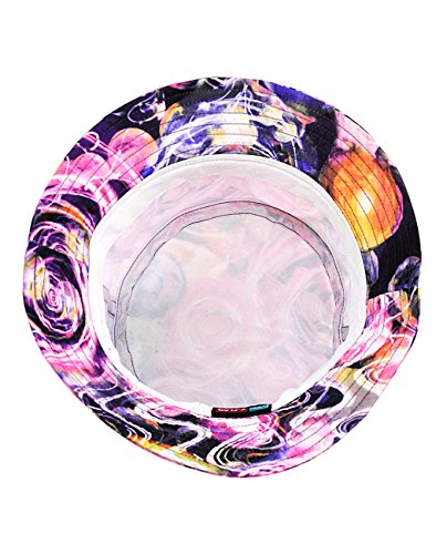 NYFASHION101 Fashionable Unisex Satin Lined Printed Pattern Cotton Bucket Hat