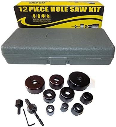 XTREMPOWER Carbon Steel Arbor Wood Hole Saw Set -12 Pieces