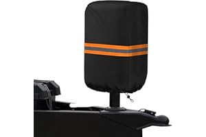 NEWFOM Electric Tongue Jack Cover Universal RV Electric Tongue Trailer Protective Cover Camper Accessories for Outside 18″H x 7.5″W x 9″D (Black)