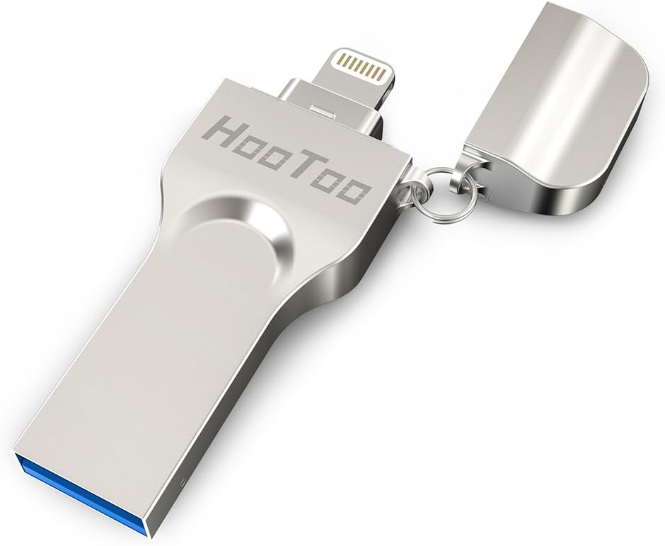 iPhone iPad Flash Drive 128GB USB 3.0 Memory Stick with Extended Connector Compatible iPod iOS Windows PC Mac, HooToo External Storage Memory Expansion