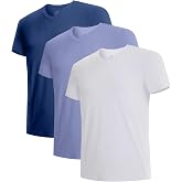 BAMBOO COOL Men's Undershirts V Neck, Moisture-Wicking Soft T-Shirts 3 Pack | Stay Tucked Classic Fit Tag-Free, Softness Breathable Comfort Cooling, V-neck t shirts for men, Summer T's, Short Sleeves Tee