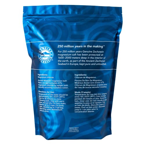 Ancient Minerals Magnesium Bath Flakes Bathing Alternative to Epsom