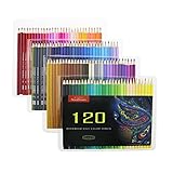 Premium Set of 120 Assorted Oily Colored Pencils for Adult Coloring Book, Artwork (Old Packing)