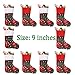 Vanteriam 9'' Mini Christmas Stockings with Snowflakes, Gift & Treat Bags for Favors and Decorations, Set of 10