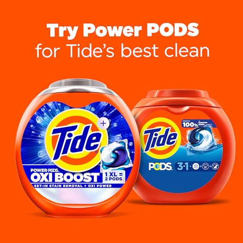 TIDE PODS LAUNDRY DETERGENT PACS, 3-IN-1 STAIN REMOVER, ODOR FIGHTER, COLOR PROTECTOR, 76 COUNT, HE COMPATIBLE, ORIGINAL SCENT