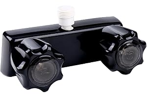 OYMOV RV Shower Faucet - Camper Faucet Valve, RV Valve Diverter Replacement with 2 Knob Handles for Indoor and Outdoor Shower