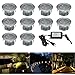 FVTLED Low Voltage Deck Lights Kit, 10 Pack of Φ1.77 Recessed LED Deck Lighting, Waterproof Outdoor Stair Lights In Ground Light for Garden,Yard,Patio,Step(Warm White)