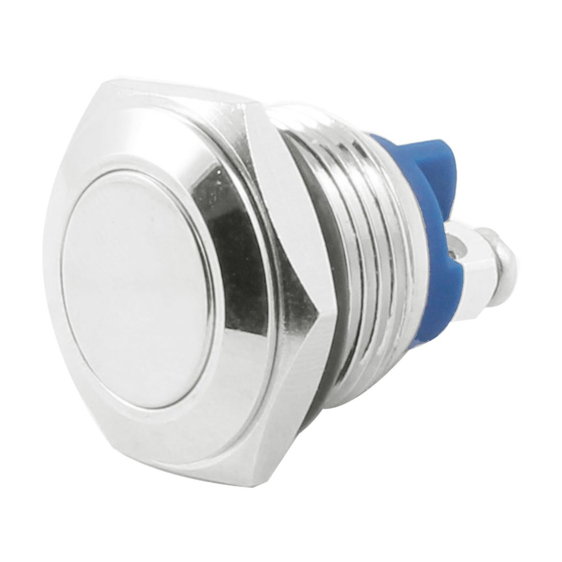 Sourcingmap 16mm Flush Mounted Momentary SPST Stainless Round Push Button Switch