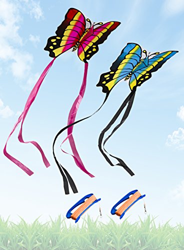 Butterfly Twins Kites with 2 Spools and string