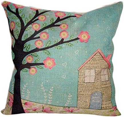 Lakiss Custom Cotton Linen Square Decorative Throw Pillow Case Sofa Cushion Cover 18"X18"
