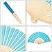 Bememo Hand Held Fans Silk Bamboo Folding Fans Handheld Folded Fan for Church Wedding Gift, Party Favors, DIY Decoration (Multicolor, 48 Pack)
