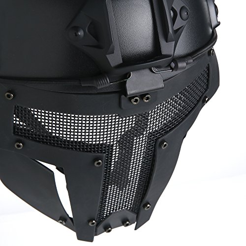 VILONG Airsoft Mask Outdoor Sports Tactical Paintball mask Full Face Skull CS Mask With double filter fan CS edition Perspiration Dust Face Guard (Steel black) - Thumbnail 2