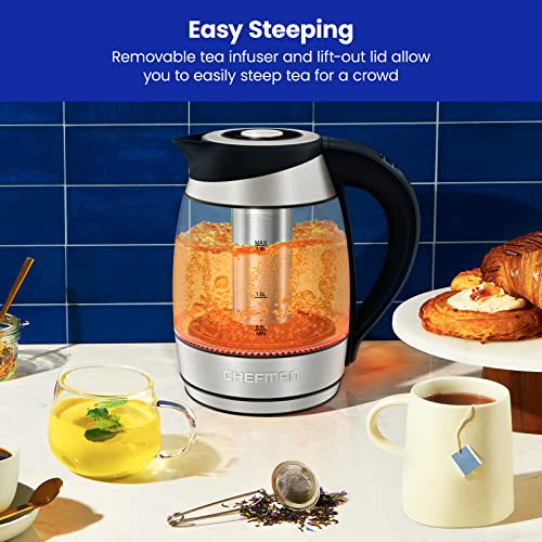 Chefman Electric Kettle with Temperature Control, 5 Presets LED