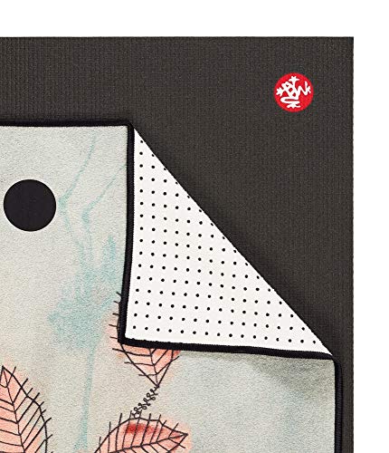 Yogitoes Manduka Yoga Towel for Mat, Non-Slip and Quick Dry for Hot Yoga with Rubber Bottom Grip Dots, 68 Inch Long, Vitality Wire Design, Thin and Lightweight