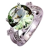 Psiroy Women's 925 Sterling Silver 6.5ct Gemstone Filled Ring