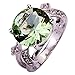 Psiroy Women's 925 Sterling Silver 6.5ct Green Amethyst Filled Ring