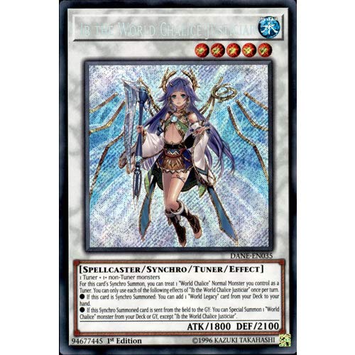 DANE-EN035 1st Ed Ib the World Chalice Justiciar Secret Rare Card Dark Neostorm Yu-Gi-Oh Single Card
