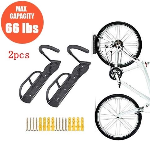 teraysun Black Steel Bike Hook, Bicycle Holders, Wall Mounted Mount Bicycle Save Space Rack Hanger, Home Or Bicycle Shop Necessary Bike Rack, For Bike Storage Or Show