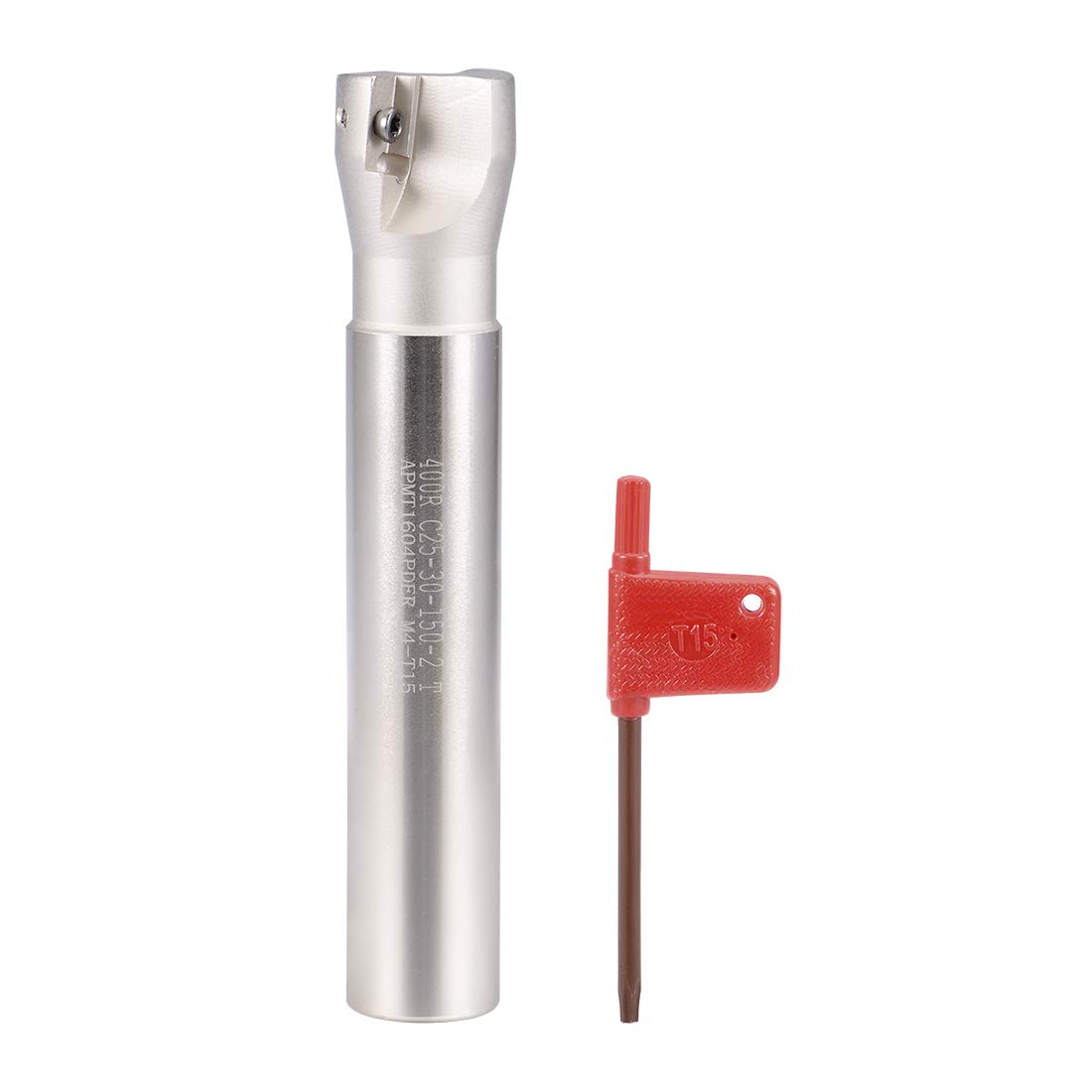 Sourcingmap 1.2" x 6" Indexable End Mills 2 Flute 90 Degree BAP400R R0.8 for APMT1604 Insert