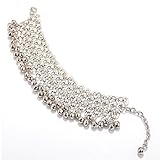 XY Fancy Fashion Vintage Multilayer Slave Chain Tassel Beads Bell Anklet Foot Chain Barefoot Beach Sandle Foot Jewelry Silver