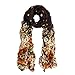 TrendsBlue Premium Polka Dot Flower Print Scarf, Brown