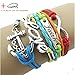 Doinshop Nice Colorful Infinity Friendship Love Anchor PU Leather Charm Bracelet DIY