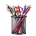 Hestya 4 Pack Mesh Pen Holder Pencil Holder Metal Pencil Cup Holder Pen Organizer Black for Desk Office and School