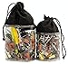 Abricay Maker Bag Set With Fabric Tray Innovation/Search Bags By Spilling Out Contents Using Easy Pick Up Design/Contains 2, Clear, Black, Drawstring Bags