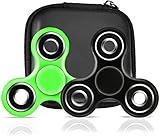 Fidget Hand Spinner: Best Toy For Stress Anxiety ADHD ADD Relief EDC Toys To Relieve Focus With High Speed Spin Ceramic Bearings. For Children Adults Kids & Minutes Killing Time. Black & Green 2 Pack