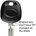 KeylessOption Blank Car Ignition Transponder Chip Master Key Blade for Toyota H Chip (Pack of 2)