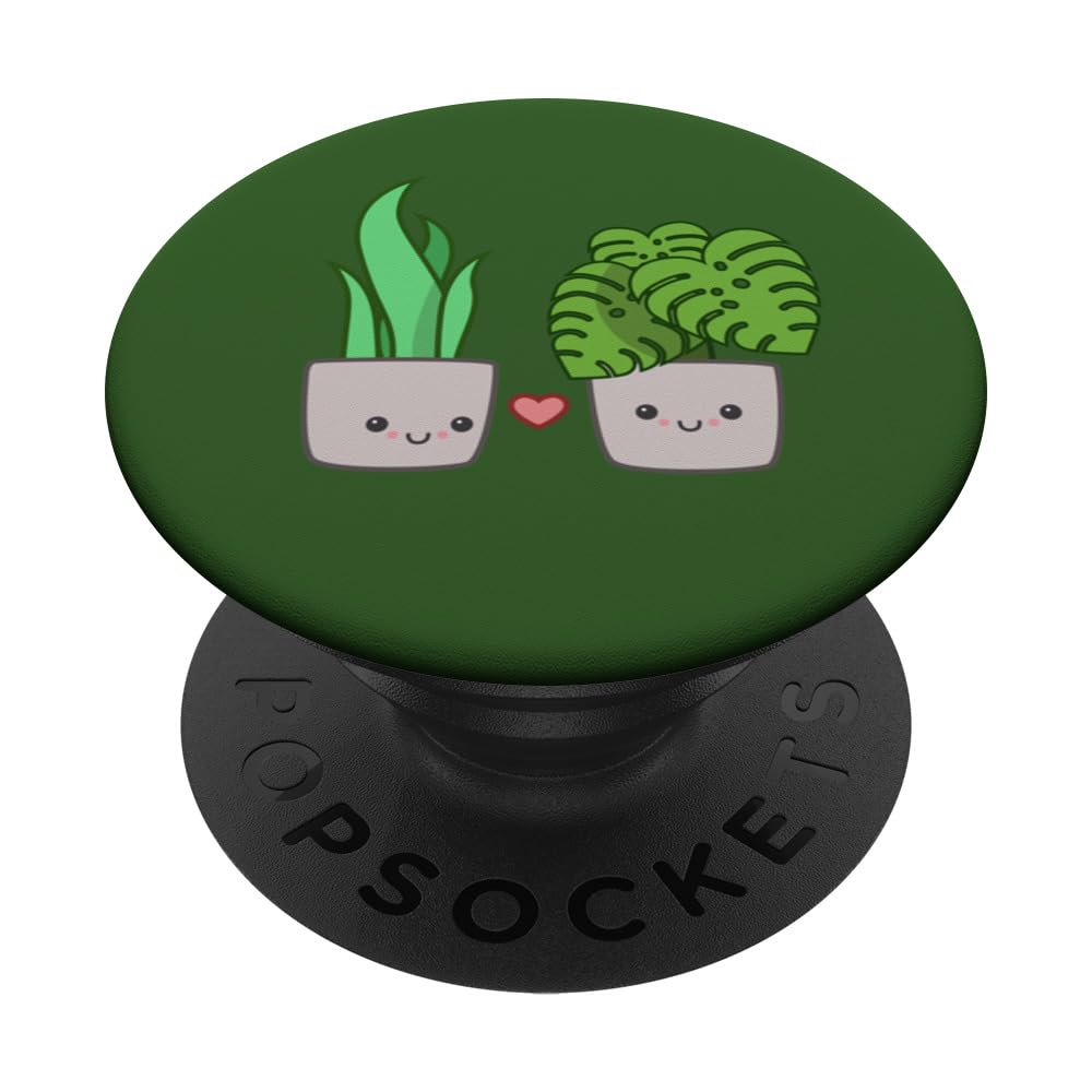 Plants in Love Monstera Deliciosa Swiss Cheese Snake Plant PopSockets Swappable PopGrip