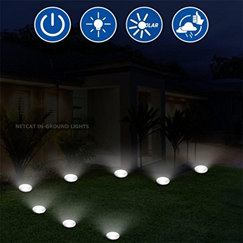 Kanzd 8Pcs 8LED Solar Power Buried Light Under Ground Lamp Outdoor Path Garden Decking (A)