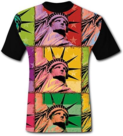 The Statue of Liberty Art Men's Summer Short Sleeve Crew Neck Casual T-Shirt