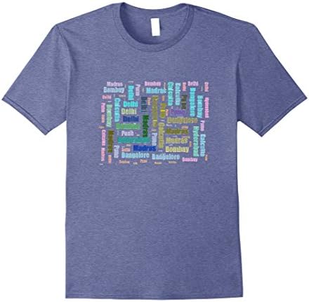Mens India Metros and Cities T-Shirt Medium Heather Blue