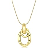 Dr's gift Gold Knot Pendant Necklace for Women Geometric Drop Chunky Gold Necklace 14K Gold Plated Statement Necklaces