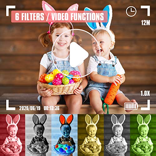 Peradix Appareil Photo pour Enfants 4 en 1,Cadeau Appareil Photo Numerique Enfant Vidéo Record Électronique de HD 2 Pouces 1080P avec Qualité 32 GB Petit Appareil Photo Jouet 3-8 Ans Garçons Filles