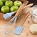 Spring Chef Spatula, Pastry Brush & Whisk, Silicone Set with Beechwood Handle, Blue