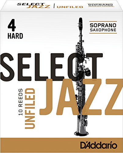 Rico Select Jazz Soprano Sax Reeds, Unfiled, Strength 4 Hard, 10-pack
