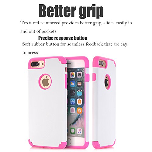 iPhone 7 Plus Case,iPhone 8 Plus Case,CaseHQ Extreme Heavy Duty Protective soft rubber TPU PC Bumper Case Anti-Scratch Shockproof Rugged Protection Cover for apple iPhone 7/8 Plus phone Black
