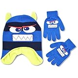 ABG Accessories Little Boys Monster Critter Hat and Glove Cold Weather Set, Age 4-7