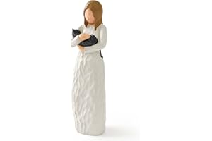 Cuayaes Black Cat Memorial Gifts for Cat Lover Women, Resin Cat Figurine Decor Pet Friendship Guardian Angel Statue, Pet Loss