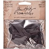 Elastic Loops by Tim Holtz Idea-ology, 6.5 Inches, Pack of 10 Loops, Black, TH93141