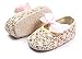 Kuner Baby Girls Lace Bow Pattern Soft Sole Princess Shoes First Walkers Shoes (12cm(6-12months) Golden)