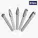 Drillpro 5Pcs 8MM Head Tungsten Carbide Rotary Point Burrs Die Grinder 1/4-Inch Shank Cutter