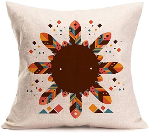 Jooffery New Bohemian Pattern Throw Pillow Cover, Indian Mandala Floor Cushion Cover Home Decor Square Pillowcase (I)