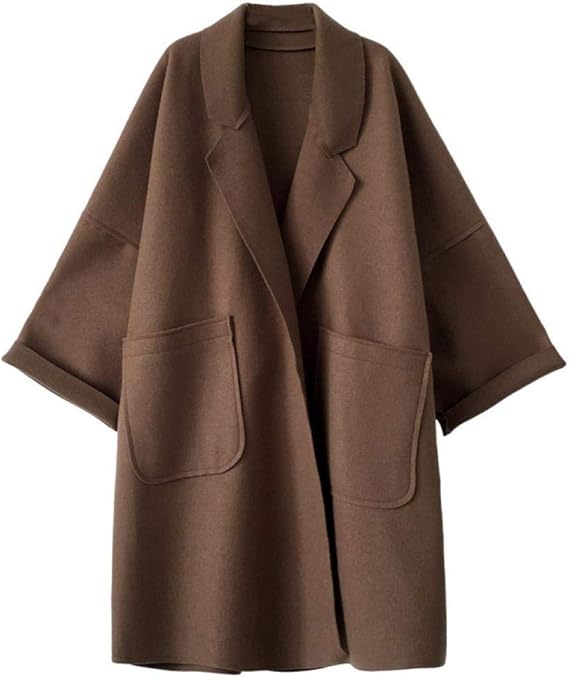 Amazon Lauan チェスターコート レディース チェスターコート ゆったり ドロップショルダー アウター ロング コート 暖かい 冬服 秋冬 ロング丈 大人 無地 通学 通勤 お出掛け 大きいサイズ コート ジャケット 通販