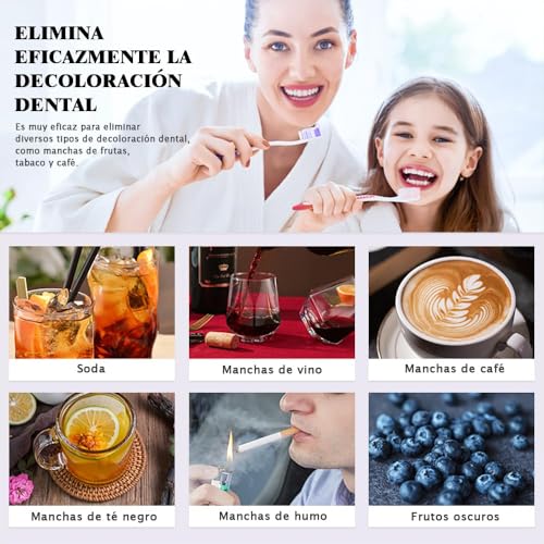 Professional Teeth Whitener, Teeth Whitening Powder, Effective to Strengthen Teeth and Gums, Long Lasting Teeth Whitening, Gentle for Sensitive Teeth, Removes Years of Stains (Purple1227)