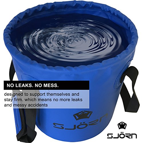 SJORN Premium Compact Collapsible Bucket & Lid 10L or 15L Portable Folding Water Container